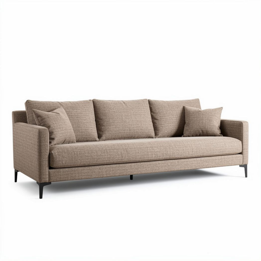 beige sofa mit abnehmbaren kissen aus polyester 200 x 90 x 75cm
