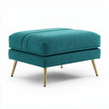 Hocker aus Stoff in türkis mit goldenen Metallbeinen 60 x 60 x 40cm