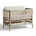 Babybett aus Holz mit grünem Rahmen und weicher Matratze 120 x 60 x 90cm