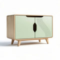 Sideboard aus Holz mit grünlackierter Front 60 x 40 x 45cm