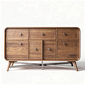 Sideboard aus Walnuss mit 6 Schubladen und Metallbeinen 120 x 40 x 75cm