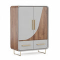 Schrank aus holz und kunststoff in grau und braun 80 x 40 x 120cm